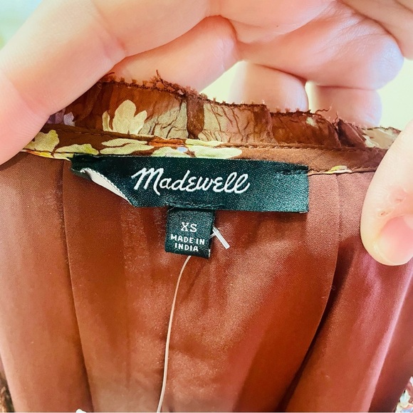 Madewell Floral Rust Dress XS X-Small NWT NEW! - Picture 5 of 8